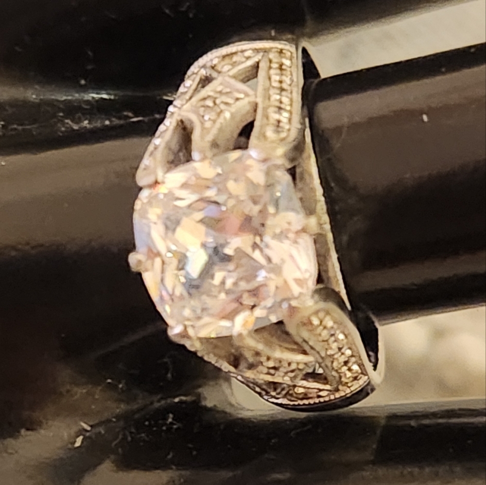 Sterling Silver Diamonque Ring Size 9